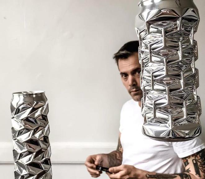 Handmade aluminum cans by Noah Deledda 