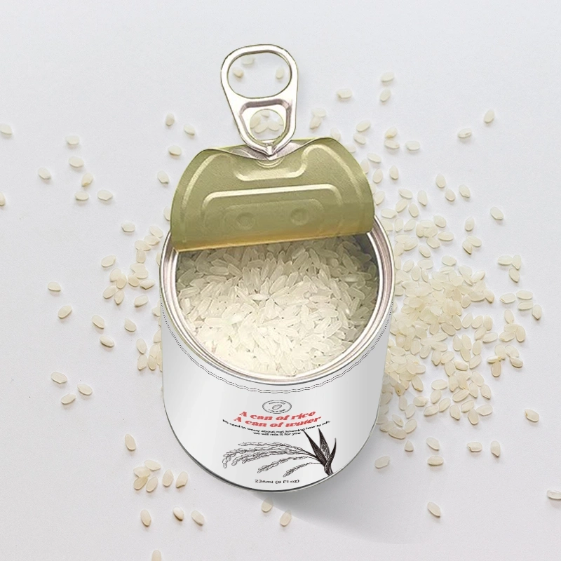 BaiXi Printable Sleek 250ml/8 Fl oz Nitrogen Preservation Aluminum Rice Cans With Full Open Lids Wholesale