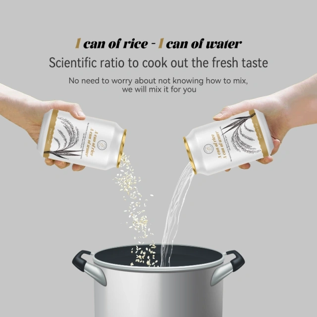 علب أرز ألومنيوم قابلة للطباعة من BaiXi بسعة 296 مل/10 أونصة سائلة، مع أغطية مفتوحة بالكامل، لحفظ النيتروجين، متوفرة بالجملة