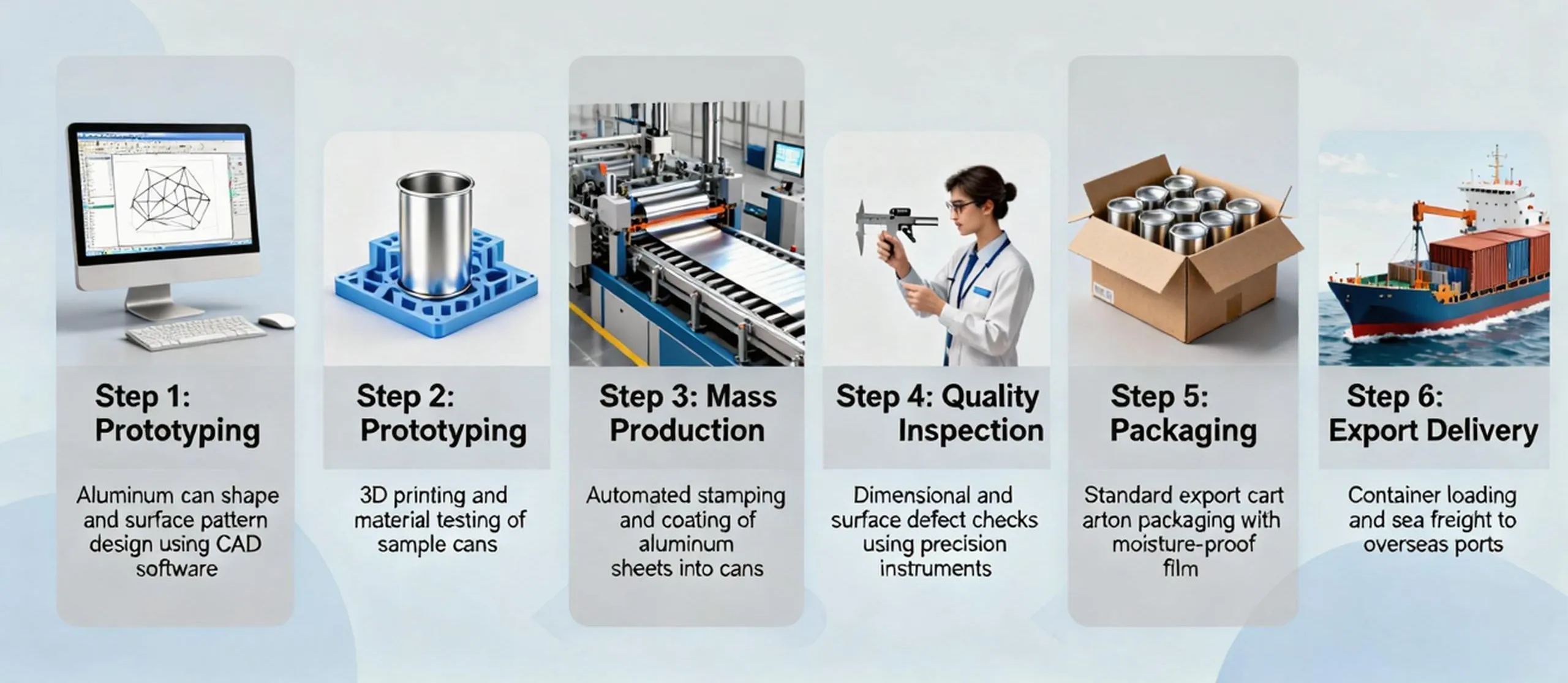 Aluminum can OEM process from design to export delivery