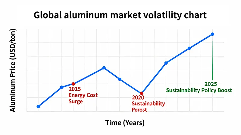 Historical aluminum price volatility impacting aluminum can procurement