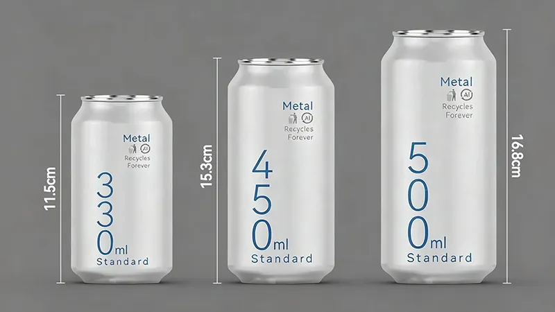 500ml aluminum can size comparison