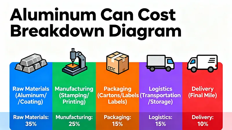 Components of aluminum can pricing from raw material to delivery
