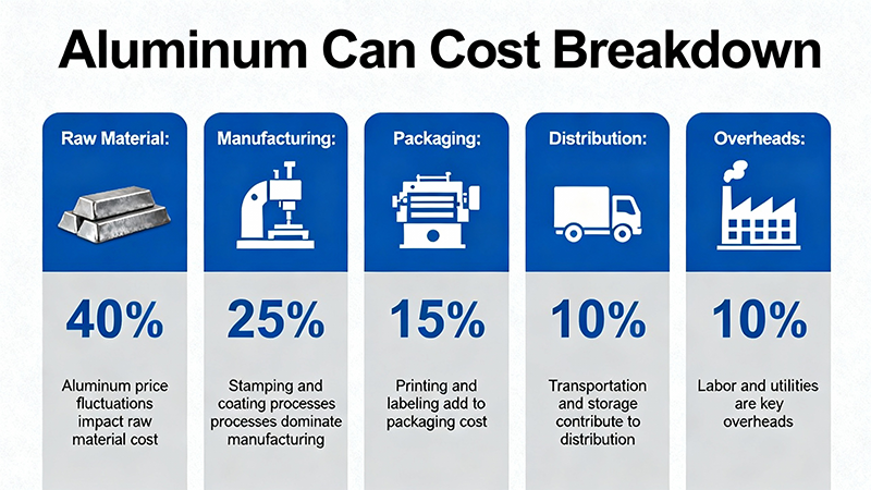 Breakdown of aluminum, energy, labor, and logistics in can manufacturing cost