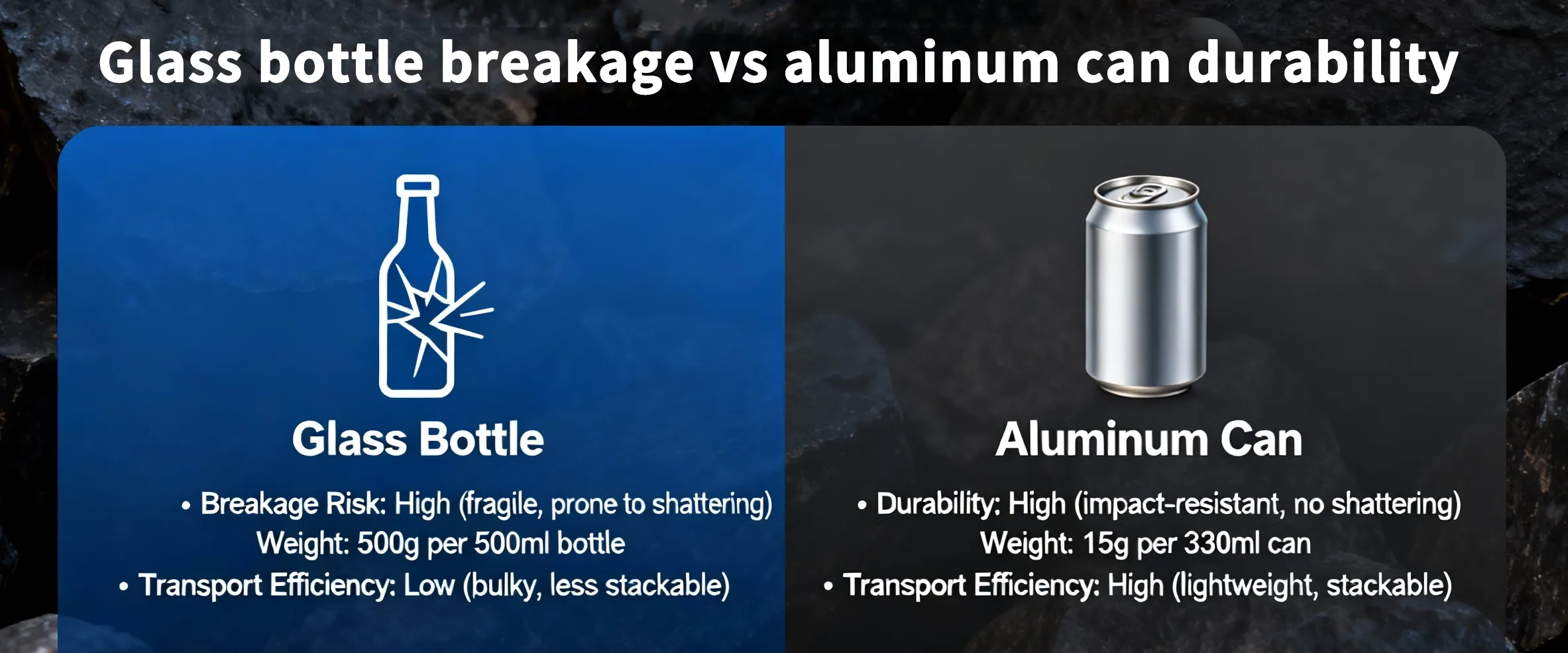 Comparison of packaging durability and transport efficiency