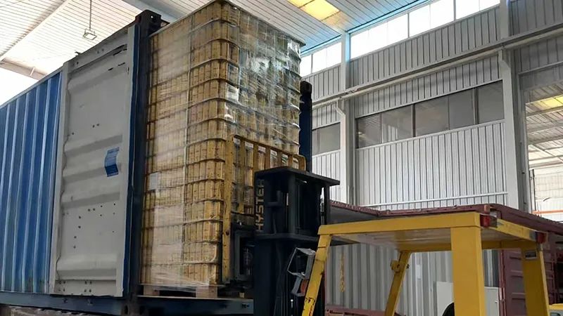 Aluminum cans prepared for international shipping