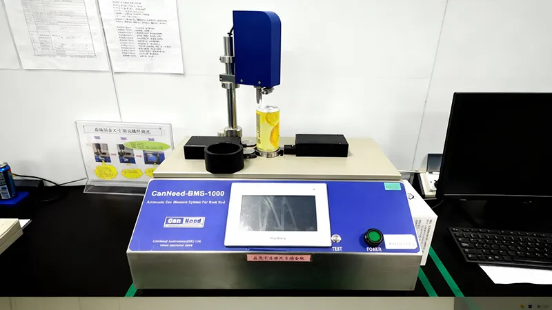 Aluminum can samples being tested for sealing and coating compatibility