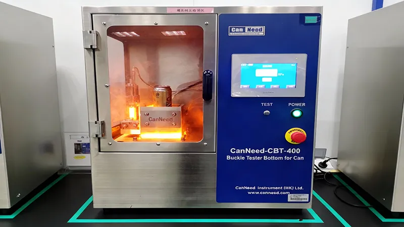 Aluminum cans undergoing high-temperature stress testing