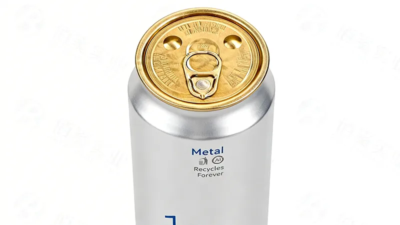 209 aluminum beer can end installed on beverage can