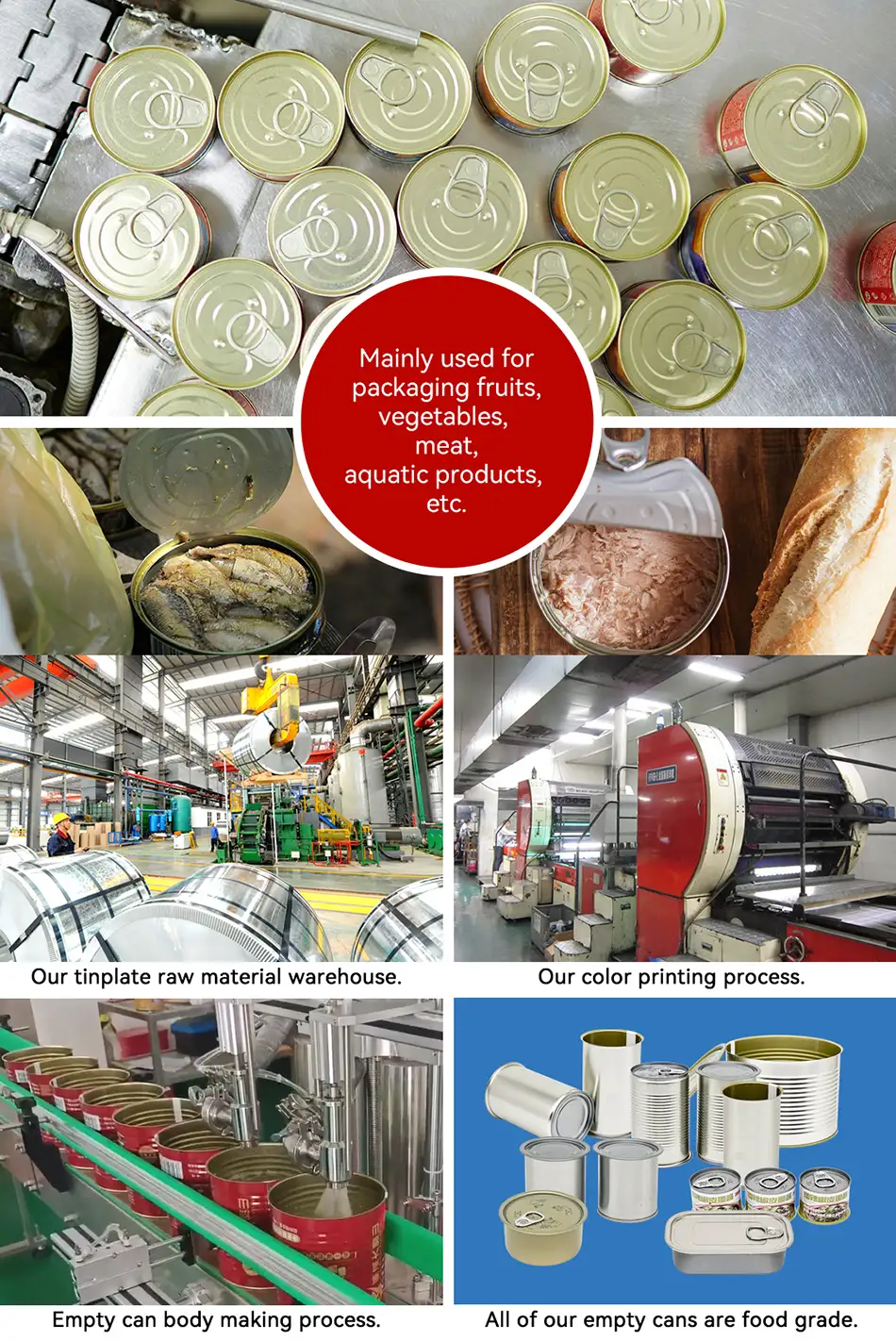 BPANI Tin Can is Mainly used for packaging fruits,vegetables,meat,aquatic products