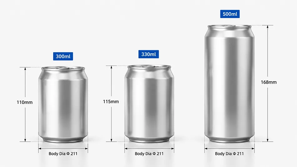 300ml vs 330ml vs 500ml aluminum can comparison
