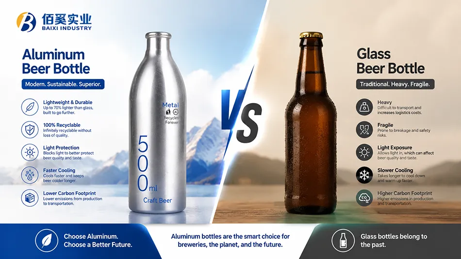 aluminum bottle vs glass beer bottle comparison