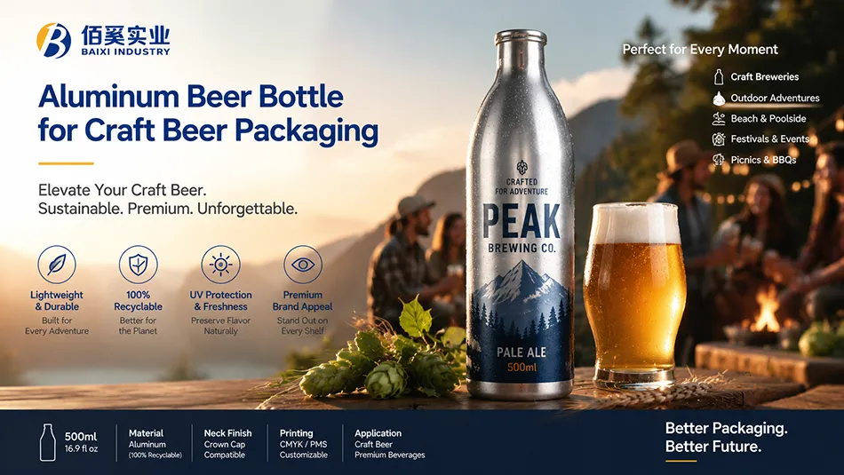 aluminum beer bottle for craft beer packaging