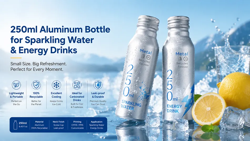 250ml aluminum bottle for sparkling water