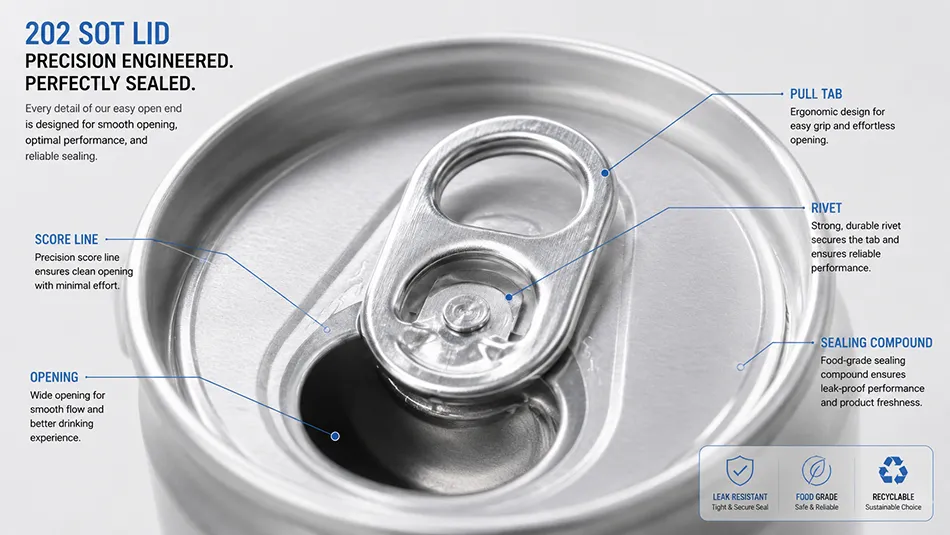 202 easy open aluminum can lid structure