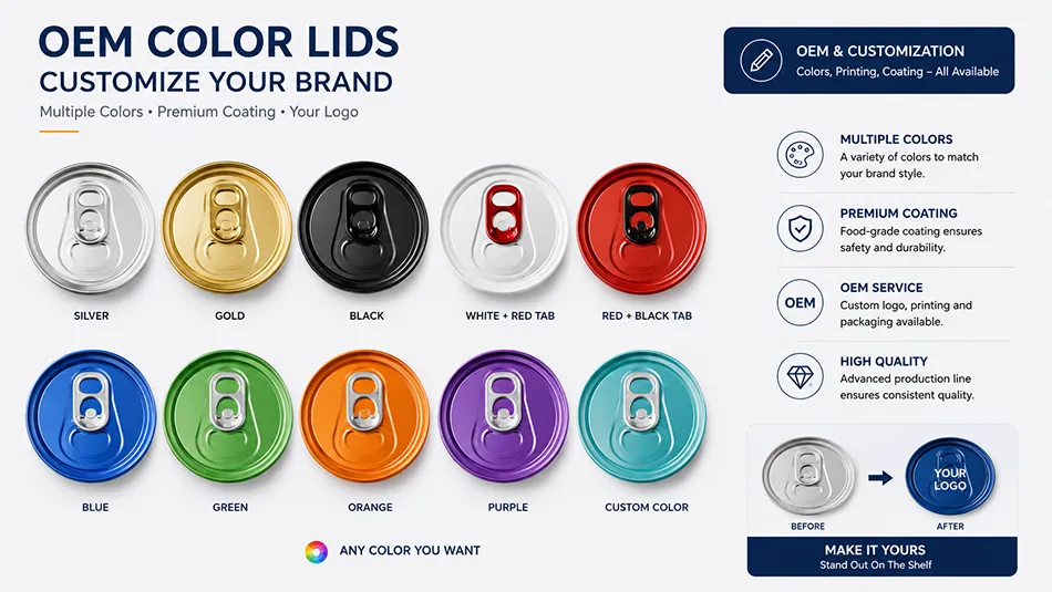 custom 202 rpt aluminum can lids OEM