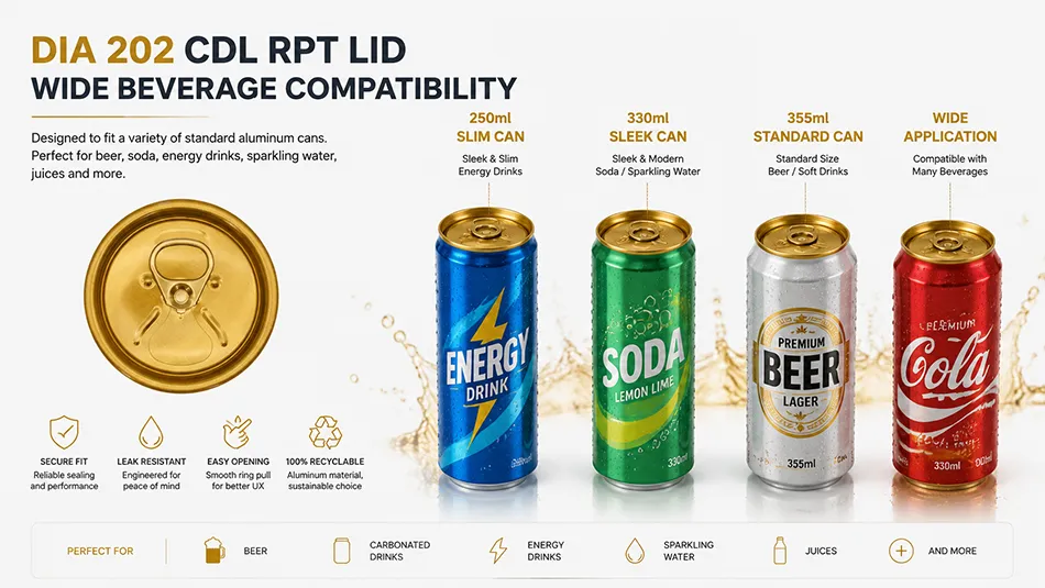 202 CDL RPT easy open end compatible with beverage cans