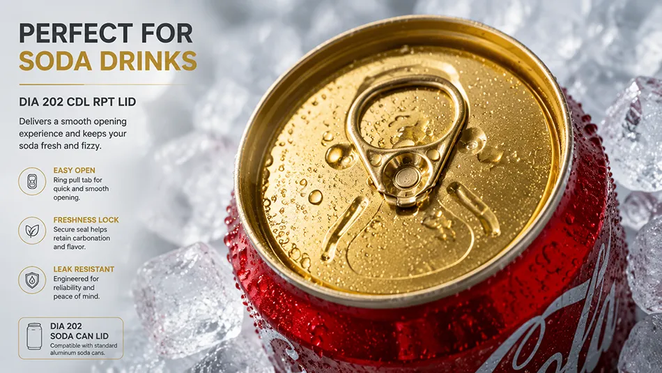 202 CDL RPT aluminum can lid for soda cans