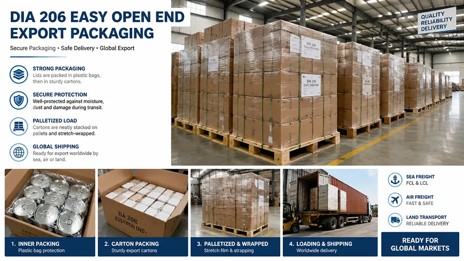 Dia 206 RPT aluminum can lids wholesale packaging