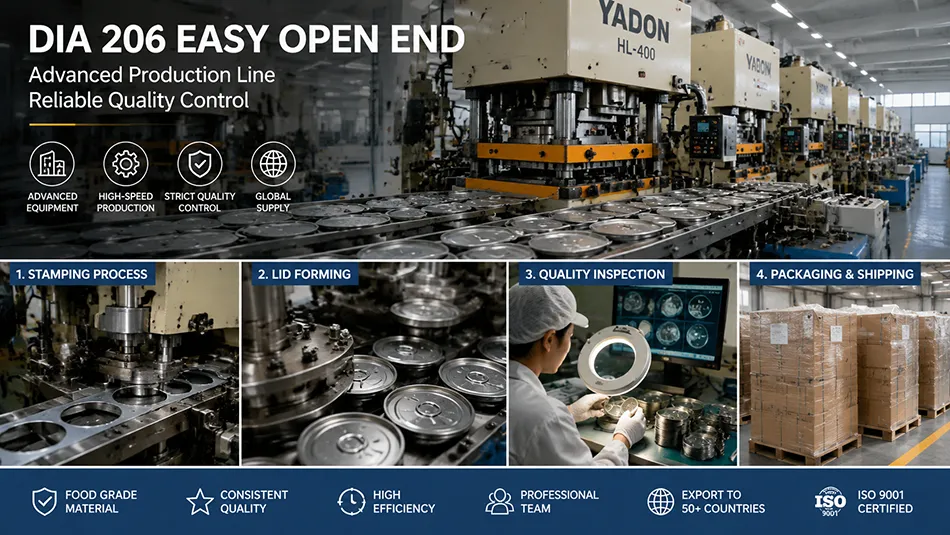 Dia 206 RPT aluminum can lid manufacturing process