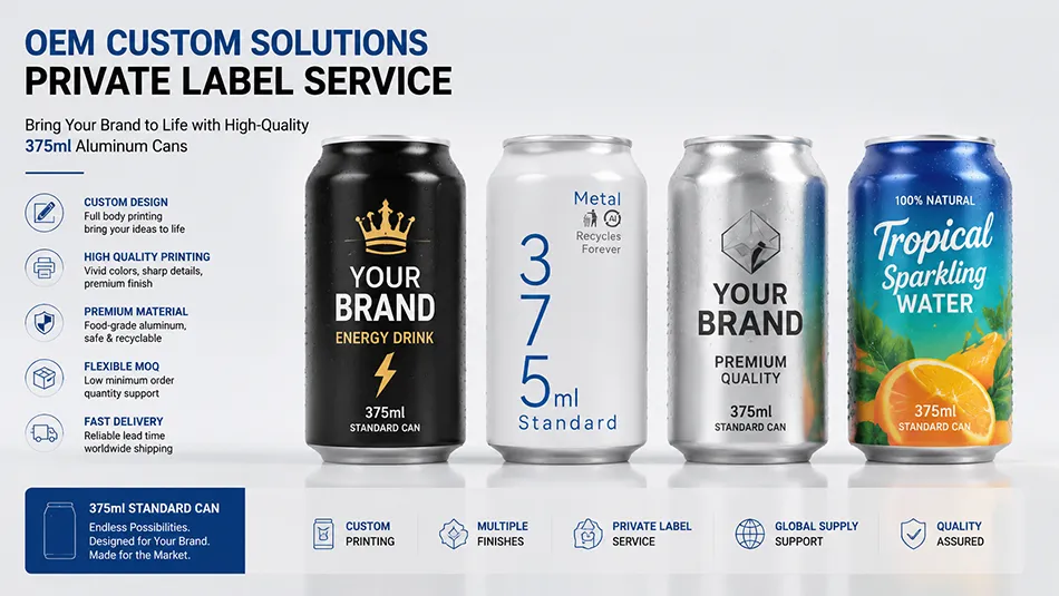 OEM custom 375ml aluminum beverage cans