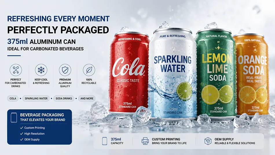 375ml aluminum can for carbonated beverages