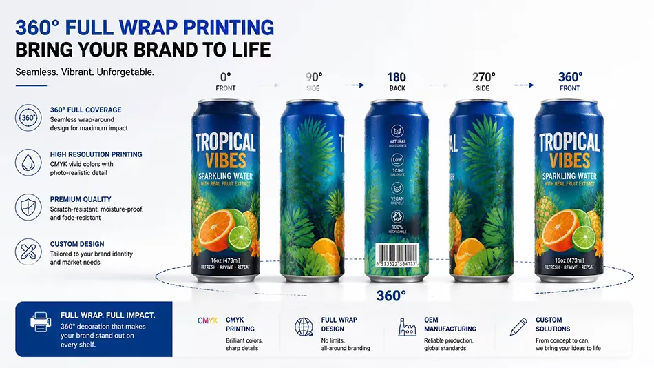 custom printed 16oz aluminum beverage can