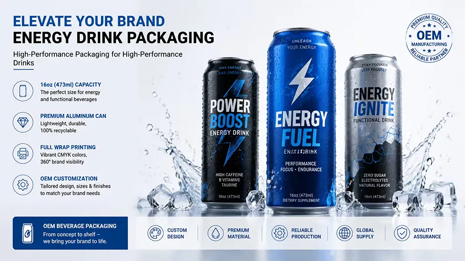 16oz aluminum can for energy drinks