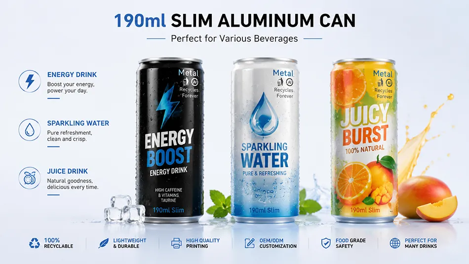 190ml slim aluminum can custom branding and packaging designs