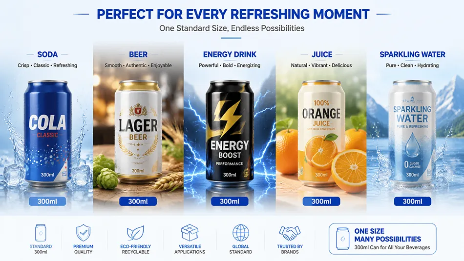 300ml aluminum beverage cans for soda beer energy drinks and juice