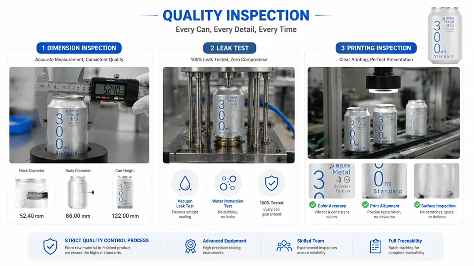 300ml aluminum can quality inspection and testing process