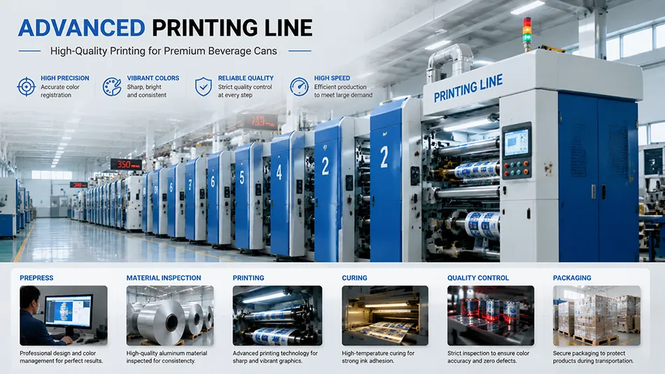 custom aluminum can printing facility for beverage packaging