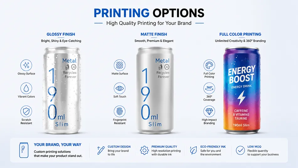 custom printed 190ml slim aluminum beverage cans