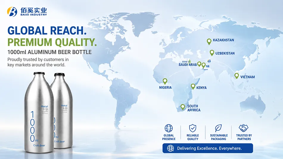 1000ml aluminum beer bottle supplier for Middle East Africa and Central Asia