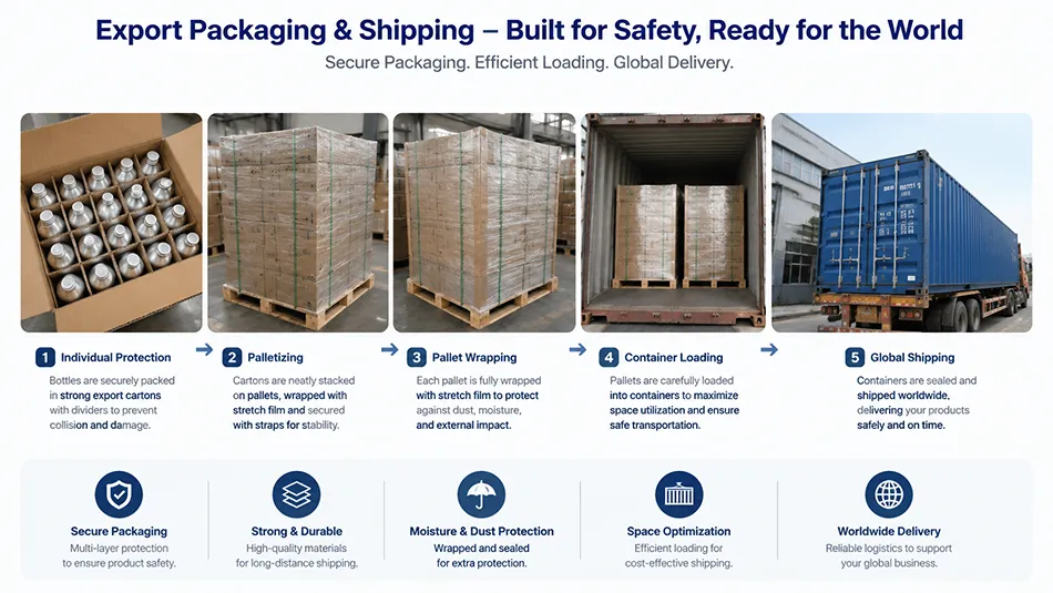 280ml aluminum beverage bottles export pallet packaging