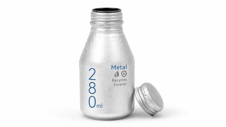 280ml aluminum soda bottle manufacturer with 38mm screw cap