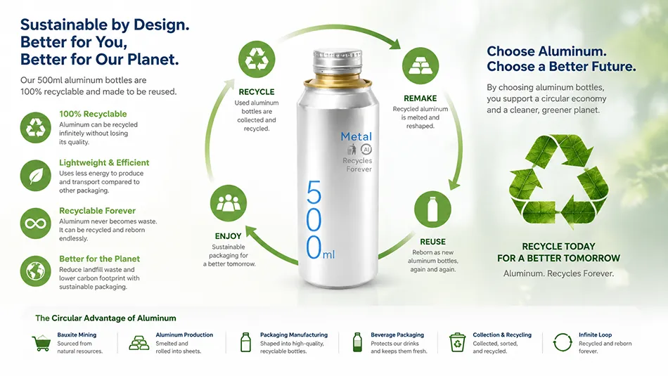 recyclable 500ml aluminum can sustainable beverage packaging solution
