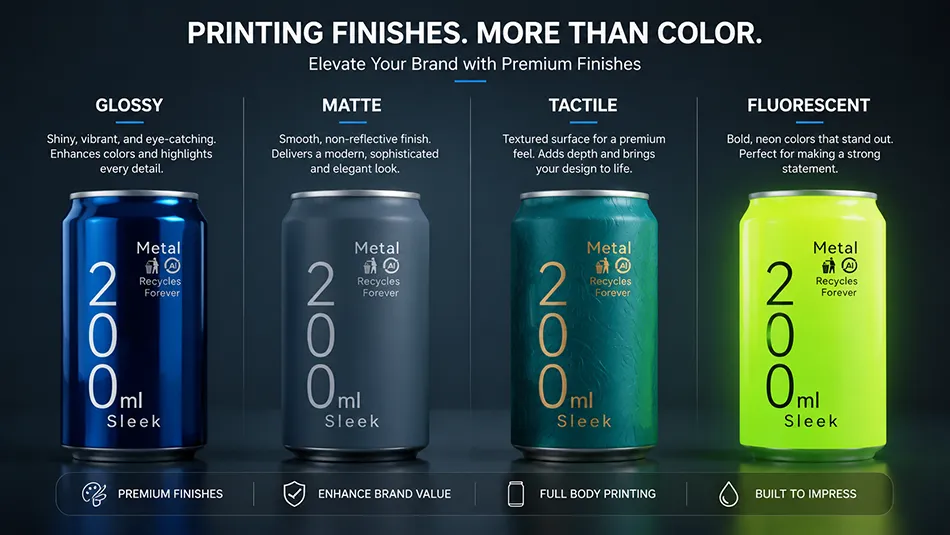 printing effects for 200ml sleek aluminum cans
