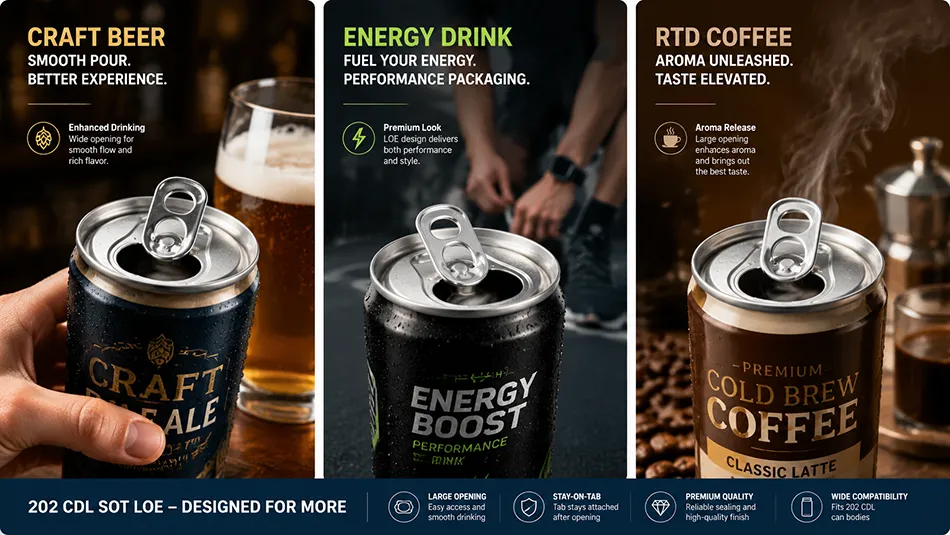 202 CDL SOT LOE can lid used for drinks packaging