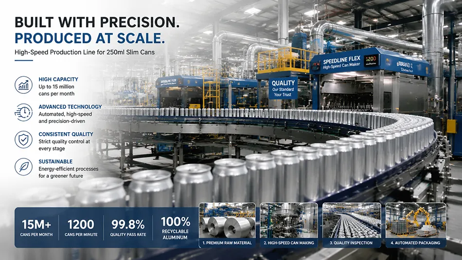 250ml slim aluminum can manufacturing production line in China