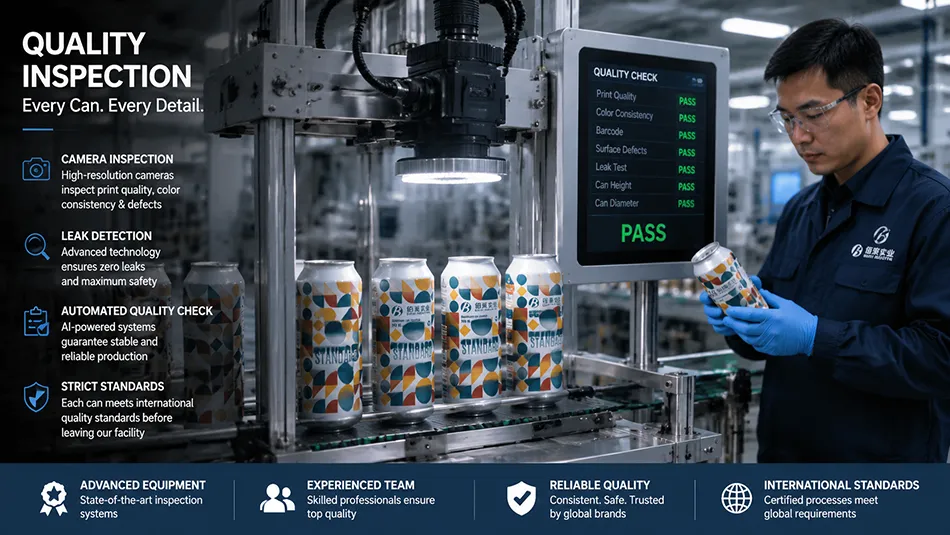 quality inspection process for 250ml slim aluminum cans