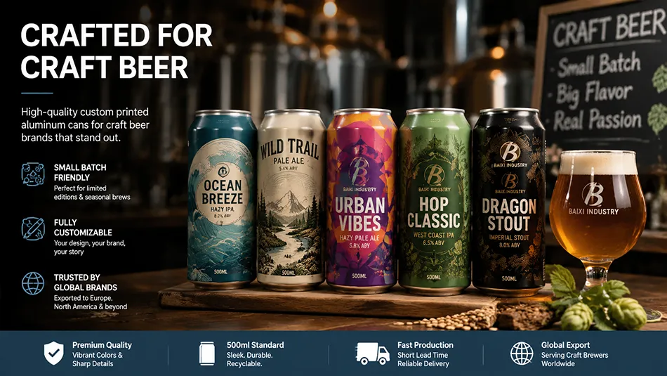 Digital printed aluminum cans for craft beer packaging