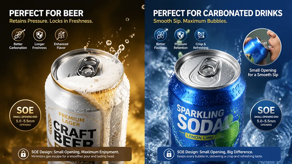 202 SOT SOE aluminum can lid for beer carbonation retention and soda drinks