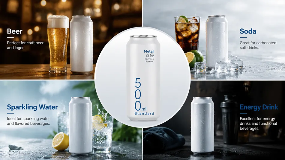 500ml aluminum cans for beer soda energy drinks and sparkling water
