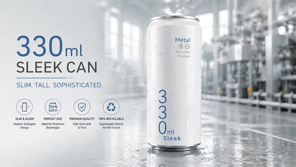 330ml sleek aluminum can manufacturer OEM beverage can for soda and energy drinks
