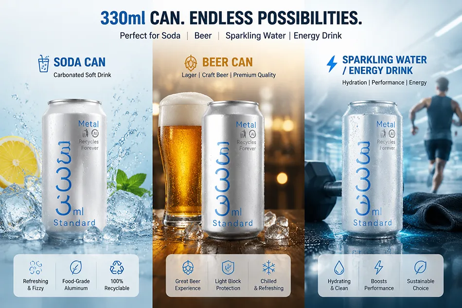 330ml aluminum soda cans for carbonated soft drink packaging manufacturer