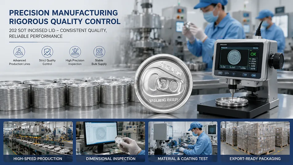 202 SOT Incised Aluminum Can Lid Manufacturing & Quality Inspection