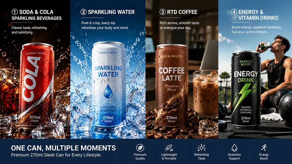 270ml sleek cans for beverage packaging