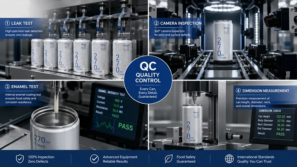 quality inspection for aluminum beverage cans