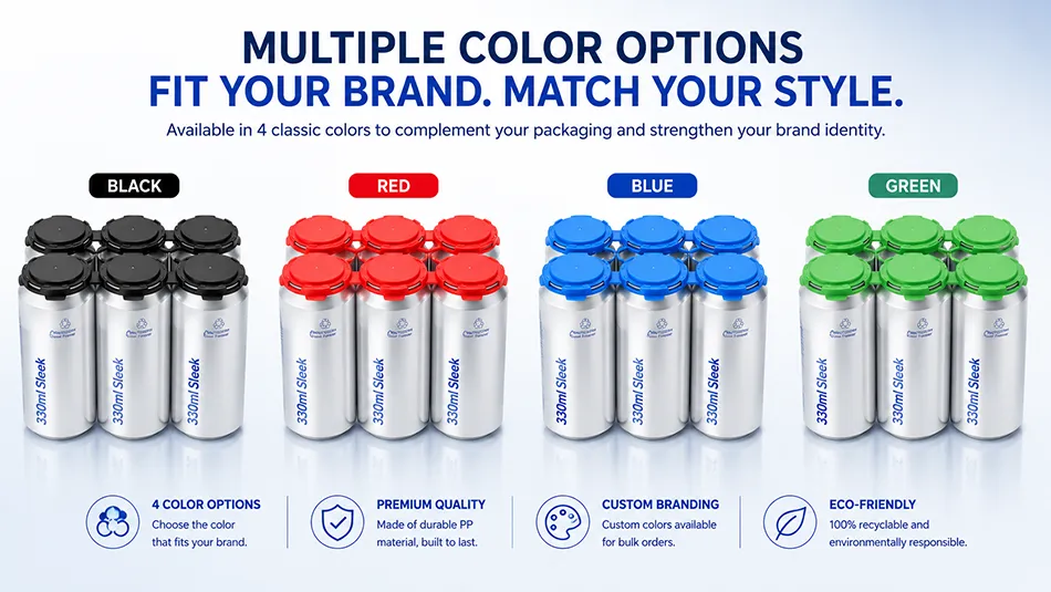 PP plastic can carrier black red blue green color options
